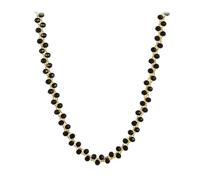 Aleasha 3mm Black Pearl Choker Necklace Gold Plated Beaded Choker Crystal Necklace for Women Girls Wedding Party Jewelry Gifts 38cm