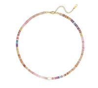 Aleasha Boho Beaded Choker Necklace Stone Freshwater Pearl Choker Boho Necklace For Women Uk 14K Gold Plated Summer Handmade Jewelry