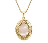 Aleasha Gold Shell Oval Locket Necklace DIY Photo Picture for Women Couple Souvenir Personalized Necklace Large Jewelry Gift