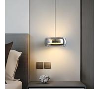 Aleaty Modern Ceiling Lighting Living Room Lamp with Crystal Glass Pendant Lamp Dining Table Ceiling Lighting Height Adjustable with Remote Control Pendant Lights for Kitchen Island (1 Head)