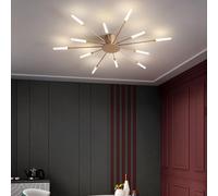 Aleaty Modern LED Ceiling Light Dimmable 42 Heads Recessed Ceiling Lamp Acrylic Lampshade Chandelier for Dining Room Bedroom Living Room 3000-6000K Fireworks Light (Gold, 12 Lamp Heads)