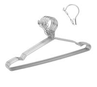 aleawol 10 Pack Wire Coat Hangers 42 cm, Heavy Duty Stainless Steel Metal Hangers for Clothes with Windproof Lock Hook, Slim Thin Space Saving Clothes Hanger for Blouse Dress Shirt Jacket