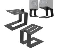 aleawol 2 Pcs Desktop Speaker Stands, Metal Speaker Riser Stand Bookshelf Speaker Desk Stand Monitor Audio Speaker Stands Sturdy And Durable for Small Medium Bookshelf Computer Speakers
