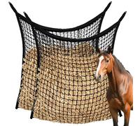 aleawol 2 Pcs Slow Feed Hay Nets for Horses, Large Hay Bags with Small Holes, Hanging Soft Mesh Haylage Feeder for Goats Sheep Donkey for Trailer and Stall, 31.5" x 35.43"