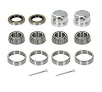 aleawol 2 Sets Trailer Axle Wheel Hub Bearings Kit, L44643/L44610 Quiet Rotation High Speed Bearing Steel Bearings Fit for 1'' ID 1.98" OD, with 12192TB Grease Seals, Dust Covers, and Cotter Pins