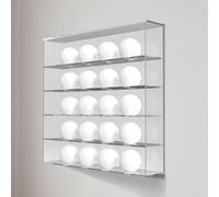 aleawol 20 Golf Ball Display Case, Wall Mounted Acrylic Golf Ball Display Rack Clear Golf Ball Display Cabinet Golf Ball Display Stand for Golf Balls and Table Tennis for Golf Enthusiast Collectibles
