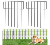 aleawol 25pcs No Dig Decorative Garden Fence Fencing, 33cm(L) x 43cm(H), Metal Rustproof Animal Barrier Fence Blocker Flower Bed Border for Dogs Rabbit Patio Backyard