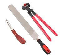 aleawol 3-Piece Horse Hoof Blacksmith Tool Set, Professional Horse Hoof Processing Tool, Double-Sided Hoof Rasp Multifunctional Hoof Blacksmith Set Accessories