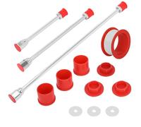 aleawol 3pcs Airless Paint Sprayer Extension Rod for All Airless Sprayers, 20cm/30cm/50cm Aluminum Alloy Light Airless Extension Pole Rod for Wall Ceilings, with Red Guard, Connectable