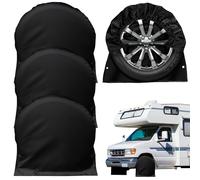 aleawol 4pcs Car Tire Covers with Hooks and Elastic Cord, Suitable for 27-29 Inch Tires, Waterproof Dustproof Anti-UV Car Tyre Wheel Covers Spare Tire Protectors Cover for Cars RV SUV Truck Trailer