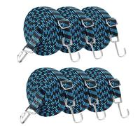 aleawol 6Pack 3M Adjustable Bungee Cords with Hooks, Extra Long Flat Bungee Cords Stretchy Heavy Duty Flat Bungee Cords Elastic Straps with Metal Buckle for Bicycles Camping Rent Luggage Fixing