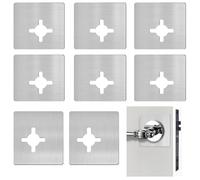 aleawol 8pcs Door Lock Repair Plate, Self Adhesive Doorknobs Fixing Plate