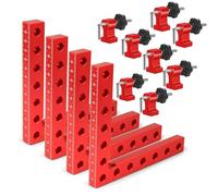 aleawol 90 Degree Positioning Squares Right Angle Clamps, 4pcs Aluminum Alloy Carpenter Corner Clamps for Woodwork 14 x 14cm Wood Corner Clamps for Picture Frames Cabinet Drawer