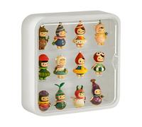 aleawol Clear Display Case for Figures, 3 Tiers Wall Mounted Doll Display Case with Magnetic Door, Blind Box Display Shelf Dust and Moisture Proof for Pop Mart Blind Box Collectibles Figure Toys