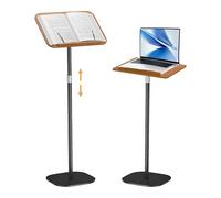 aleawol Floor Book Stand Adjustable Height, Wood Book Stand Hands-Free