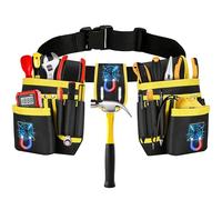 aleawol Magnetic Tool Belts for Men, 26 Pockets Oxford Fabric Tools Belt Pouch with a Hammer Holder, Adjustable Utility Work Tool Waist Bag for Repair Maintenance Electrician Carpenter Construction