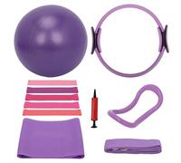 aleawol Pilates Kit for Women, 11Pcs Pilates Ball Equipment Set with Magic Circle, Yoga Ball, Resistance Bands, Flex Band, Yoga Strap, Fascia Stretching Ring for Essential Fitness at Home