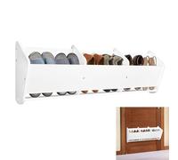 aleawol Wall Mounted Shoe Holder Rack 80cm Behind The Door Slipper Holder Hanging Over Door Shoes Rack Storage Organizer PVC Wood Plastic Board Wall Shelf Shoe Box, No Drilling Required