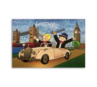 Alec-Monopolys Man And Richie-Rich In London Poster Decorative Painting Canvas Wall Posters And Art Picture Print Modern Family Bedroom Decor Posters 08x12inch(20x30cm)
