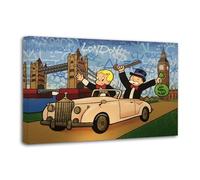 Alec-Monopolys Man And Richie-Rich In London Poster Decorative Painting Canvas Wall Posters And Art Picture Print Modern Family Bedroom Decor Posters 16x24inch(40x60cm)