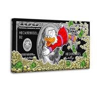 Alec Monopolys McDuck 100 Dollar Bill Money Poster Decorative Painting Canvas Wall Posters And Art Picture Print Modern Family Bedroom Decor Posters 08x12inch(20x30cm)