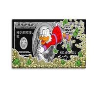 Alec Monopolys McDuck 100 Dollar Bill Money Poster Decorative Painting Canvas Wall Posters And Art Picture Print Modern Family Bedroom Decor Posters 16x24inch(40x60cm)
