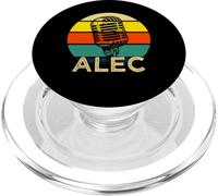 ALEC Name Retro Microphone Music 80s Vintage for Men Kids PopSockets PopGrip for MagSafe