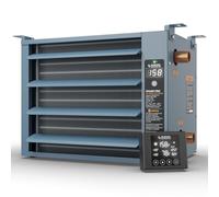 ALECOIL Hydronic Hot Water Hanging Unit Heater with Remote Temperature Control 50,000 BTU Water to Air Heat Exchanger with Fan for Outdoor Wood Furnaces, Garage and Warehouse Heating, HHA50-Pro, Blue