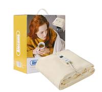 Alecome Electric Heated Throw Blanket 10 Heat Settings Washable 220gsm Fleece with Digital Remote Timer - 160cm x 130cm (Cream)