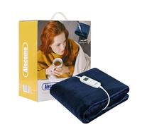 Alecome Electric Heated Throw Blanket 10 Heat Settings Washable 220gsm Fleece with Digital Remote Timer - 160cm x 130cm (Navy)