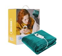 Alecome Electric Heated Throw Blanket 10 Heat Settings Washable Fleece With Digital Remote Timer Teal