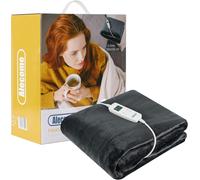 Alecome Women's Electric Heated Throw Blanket Washable 220gsm Fleece Remote Timer in Dark Grey Alecome Dark Grey