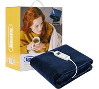 Alecome Women's Electric Heated Throw Blanket Washable 220gsm Fleece Remote Timer in Navy Alecome Navy