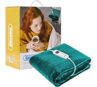 Alecome Women's Electric Heated Throw Blanket Washable 220gsm Fleece Remote Timer in Teal Alecome Teal