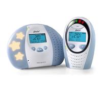 Alecto Baby DBX-88 ECO Full Eco DECT Baby Monitor, Temperature Display, Talk-Back and Lullabies, 300m Range, Charging Dock, White/Blue