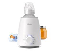 Alecto BW800 Baby Bottle and Food Warmer, Fast Electric Milk Heater with Keep-Warm Function, 500W, Universal Fit for Jars and Bottles, BPA-Free, White