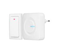 Alecto IP44 Waterproof Kinetic Wireless Doorbell, Range Up to 200 Meters, White