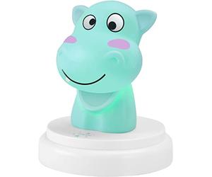 Alecto LED Night Light - Cute Hippo Figure - Automatic Shut-Off After 30 Minutes - Battery Operated - Green