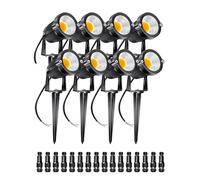 ALEDECO Outdoor Led Landscape Lights 12V 5W Low Voltage Waterproof Garden Pathway Tree Spotlight 8 Pack/Normal