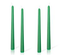 Alederways Dinner Candles, Green Macarons Tapered Candles Non Drip Long Candles for Wedding Halloween Valentine's Day Christmas Birthday Party Decoration 4Pack (Green Candles)