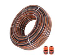 Alederways Garden Hose Pipe, 1/2" UV-Resistant Long Hose, 4 Layers Explosion Proof Braided Reinforced Outdoor Water HosePipes for Garden Including Hose End Quick Connector (Orange Grey, 20M/65Ft)