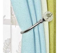 ALEENFOON 2 PCS Solid Steel U-Style Curtain Tiebacks, Silver (71x160mm), Alloy Steel, Silver Finish