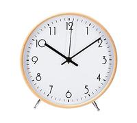 ALEENFOON 8.6 Inch Wooden Quartz Wall Clock 22cm Modern Silent Non-ticking Wood Wall Clocks Table Clock for Living Room Bedrooms Office Kitchen Indoor Kids (white)