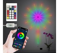 ALEENFOON Firework LED Strip Lights, RGBIC Color Changing LED Strip Lights with Remote APP Control, Battery Box, USB Music sync LED Fireworks Light for Room Christmas Bedroom Wall Party Holiday Decor
