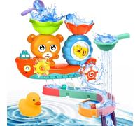 ALEENFOON Sensory Kids Bath Toys, Bath Toy for Children, Water Toy for Bathtub with 2 Suction Cup, Sensory Toys Bear Waterfall Tub Toy for kids with Spoon, Pool Toys for Boys Girls Gift