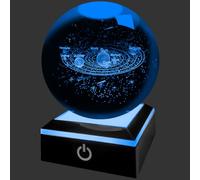 ALEENFOON Solar System 3D Crystal Ball Mood Light, LED Night Light Color Changing Lights, 8CM Solar System Crystal Ball Lamp, Gifts for Kids Friends Birthday Christmas