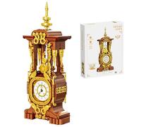 ALEENFOON Vintage Clock Building Block Set, Building Blocks Toy with Real Clock,Unique Home Decoration,Creative Gifts for Adults & Kids 6+