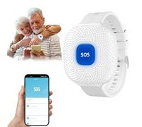 ALEENFOON WiFi Elderly Alarm Call Button Rechargable SOS Panic Call Button Tuya WiFi Smart Alarm Watch Linked to Phone Personal Alarms Watch for Elderly,Patients,Children,Pregnant（white）