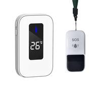 ALEENFOON Wireless Personal Alarms for Elderly with Temperature Display Caregiver Pager Self-Generating Power Elderly Alarm Call Button Fall Alarm for Elderly /Patient/Child/Pregnant (1 to 1 )
