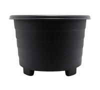 ALEEZ - 22L Plastic Round Planter Plant Pots - Indoor Outdoor Garden Durable Planters - Multipurpose Gardening Flower Pots - Home Patio Herb, Shrub Growing Containers (1, 39cm Black)